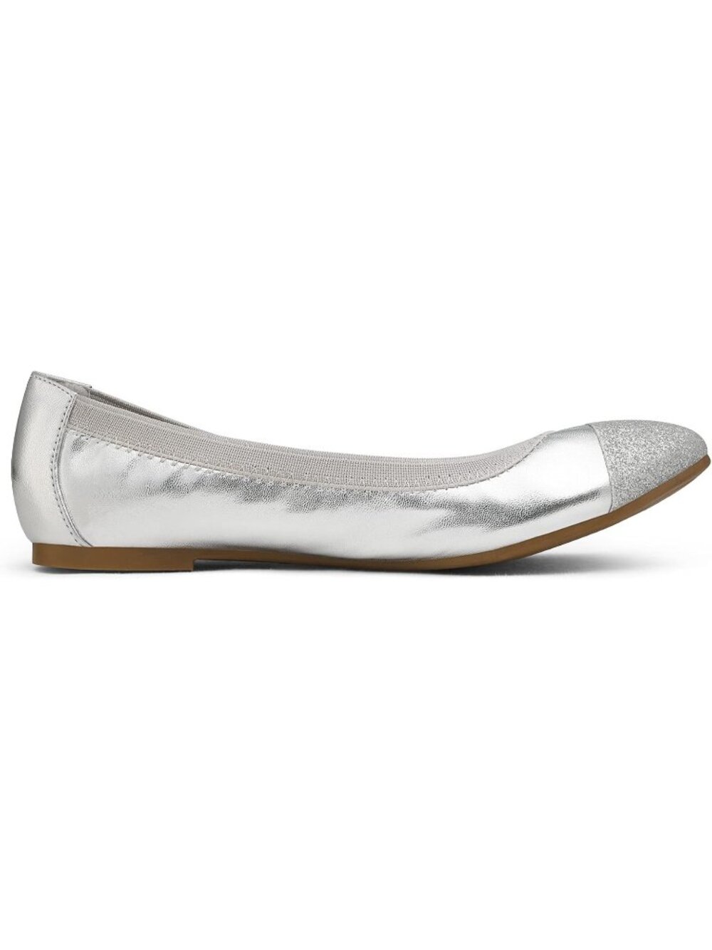 DREAM PAIRS Womens Silver Comfortable Round Toe Slip On Casual Ballet Flat Shoes - Picture 4 of 5